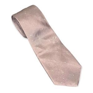 Neiman Marcus Mens 100% Silk Tie Brown Micro Polka Dots USA